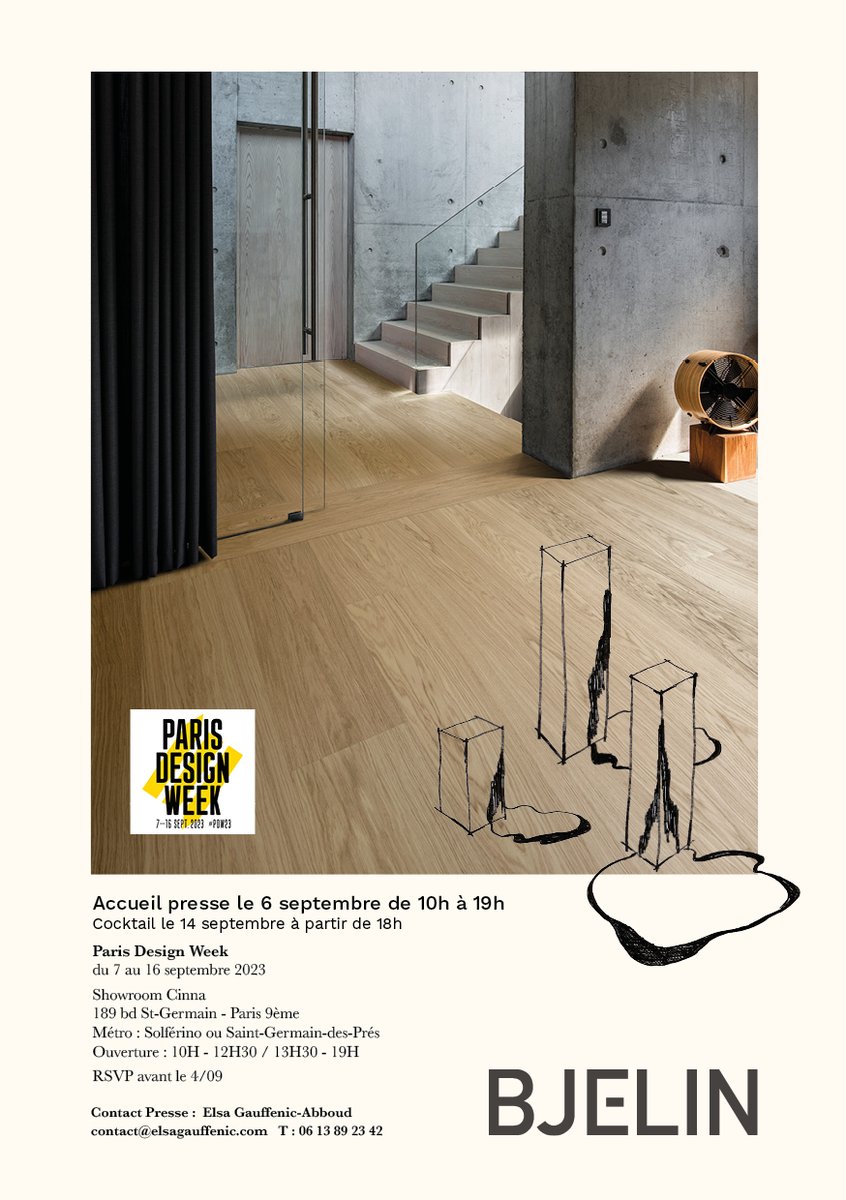 #invitationpresse 
Les nouveautés #bjelin à découvrir au showroom Cinna Saint-Germain durant la <a href="/ParisDesignWeek/">Paris Design Week</a> (invitation presse ci-dessous) 👇
#bjelin #bjelinflooring #flooring #PDW23