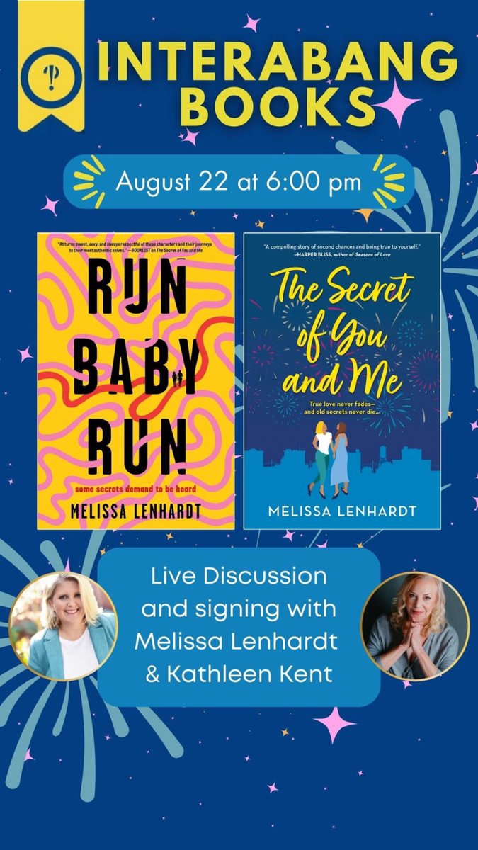 Melissa Lenhardt (RUN BABY RUN 6/13/23) 🟧 🌈 (@mellenhardt) on Twitter photo Today's the day paperback book lovers have been waiting for! THE SECRET OF YOU AND ME is out in paperback! If you're in the Dallas area, join me tonight @interabang to hear me chat with <a href="/kathleenkent214/">Kathleen Kent-Author</a> about SECRET and my latest novel, RUN BABY RUN! Today's the day paperback book lovers have been waiting for! THE SECRET OF YOU AND ME is out in paperback! If you're in the Dallas area, join me tonight @interabang to hear me chat with <a href="/kathleenkent214/">Kathleen Kent-Author</a> about SECRET and my latest novel, RUN BABY RUN!