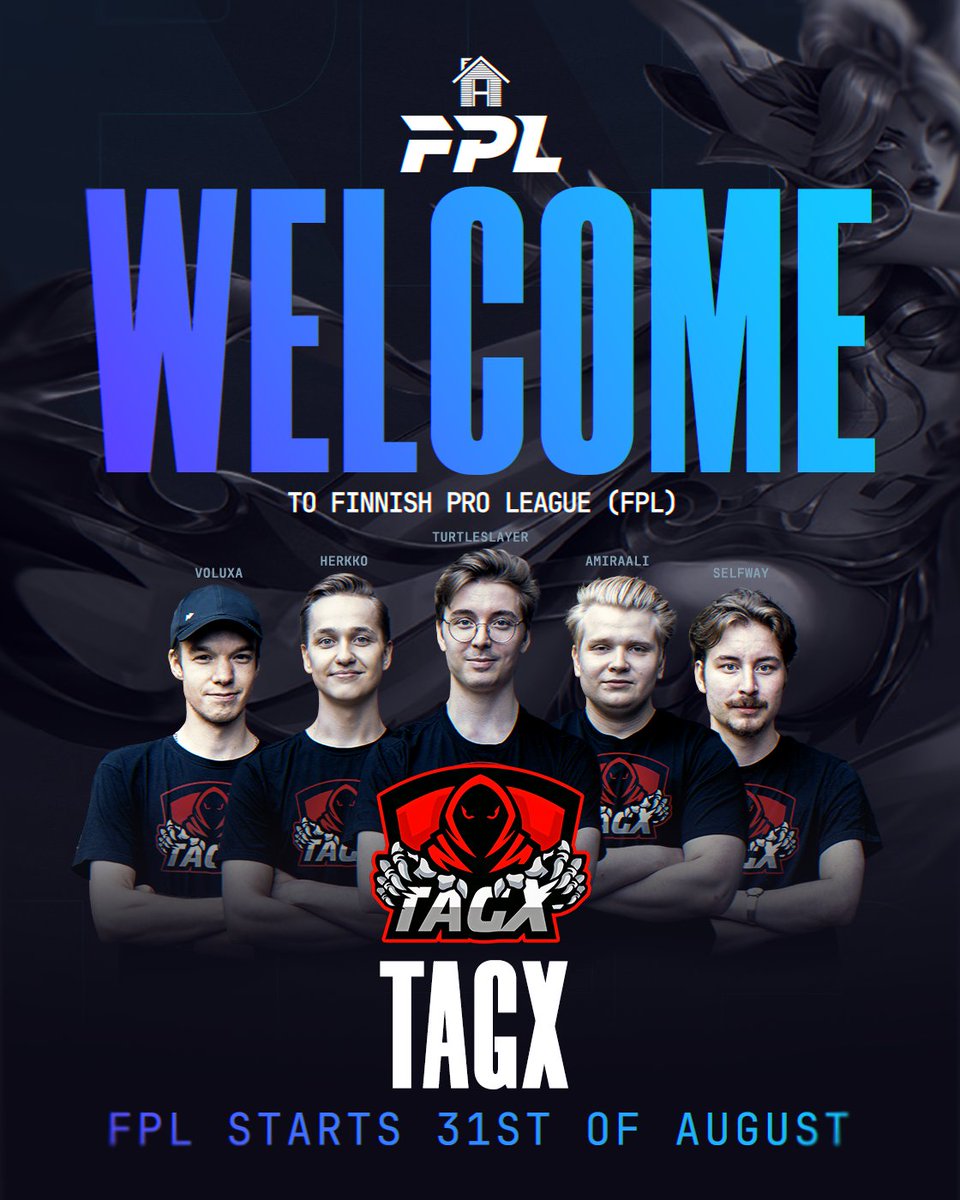 Finnish Pro League - ensimmäisen kauden joukkueiden julkaisu! 5/10

Jos jotain ikonista täytyy tuoda takaisin Suomen LoL -skeneen niin se on varmasti TagX ja sen historia jo ennen Telia aikaakin. Varsinkin tämä kokoonpano joka on laitettu yhteen, on täynnä saavutuksia ansainneita