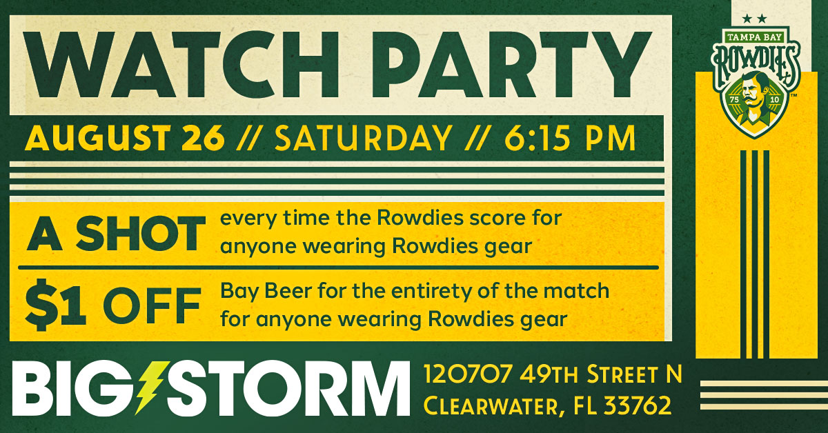 BigStormBrewing's tweet photo. @TampaBayRowdies Will Pete and Pinnie make an Appearance? https://t.co/6p41CxiFby