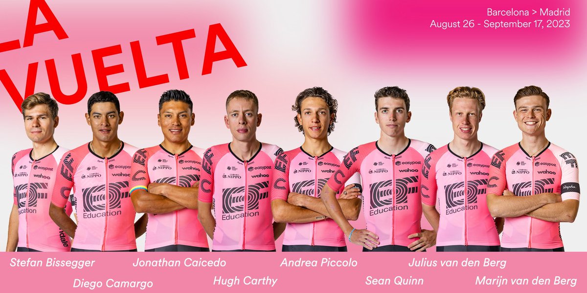 Get ready for more action from our guys in pink as the 3rd and final Grand Tour of the season kicks off this weekend. 🇪🇸

The 78th edition of La Vuelta a España crosses over 3,000 km of countryside, including some of the most rugged and remote mountain roads in western Europe.