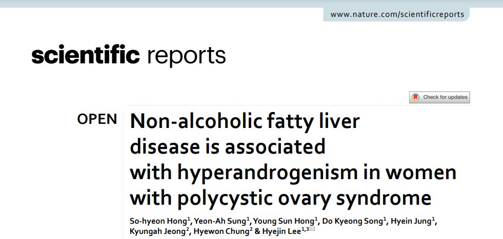#Polycysticovarysyndrome #PCOS is a highly complex #reproductive #metabolicdisorder nd #women wth PCOS have high prevlence of #nonalcoholic #fattyliverdisease #NAFLD

The possibility of #hyperandrogenism contributing to the #development of NAFLD in PCOS

nature.com/articles/s4159…