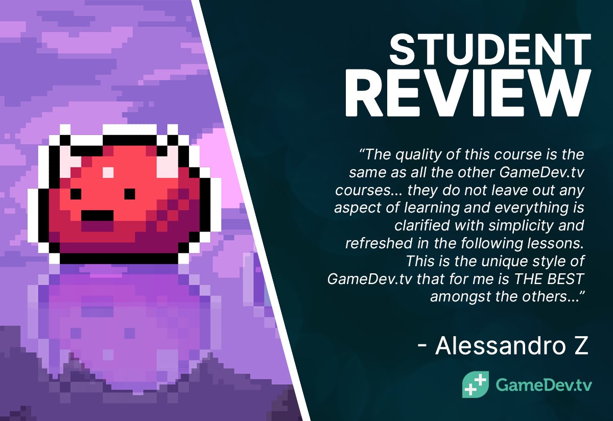 GameDevTV's tweet image. 🚀 Cheers, Alessandro Z. for the great feedback on our Pixel Art Fundamentals course! 🎨
🌟 Dive into the world of pixel art with GameDev.tv.👉 gamedev.tv/p/pixel-art-fu…
#studenttestimonial #gamedevtv #indiegamedev #indiegamedeveloper #blender #PixelArt
