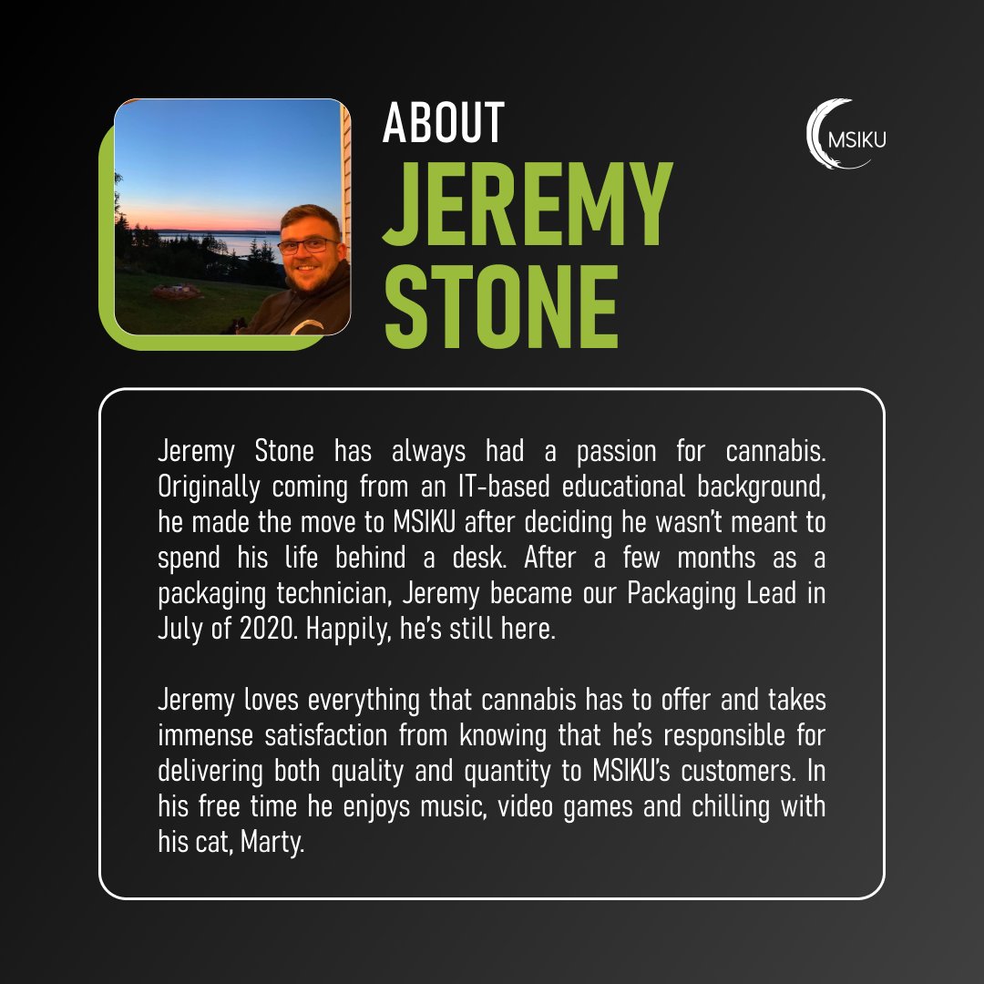 We're grateful  for the hard work that Jeremy and all of our packaging team puts in to get MSIKU products on the shelves.

Looking to schedule an in-person product knowledge "session" with one of our reps? Use this link: linktr.ee/grnhouse.msiku

#weed #weedmob #weedsmokers