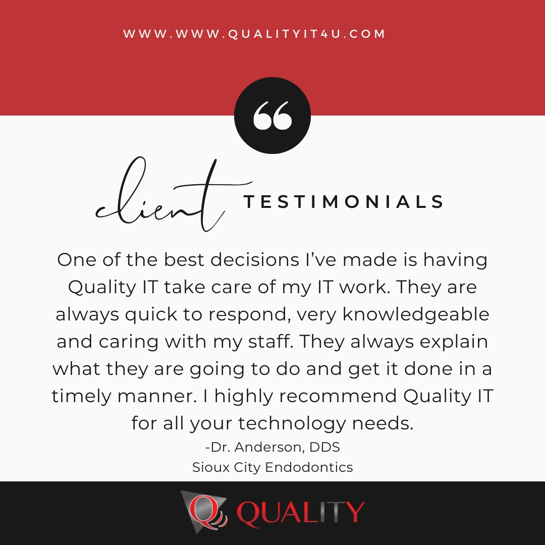 Hear what our clients are saying about QualityIT! qualityit4u.com #QualityIT #Information #networksecurity #Technology #businesstechnology #backupsolutions #IT