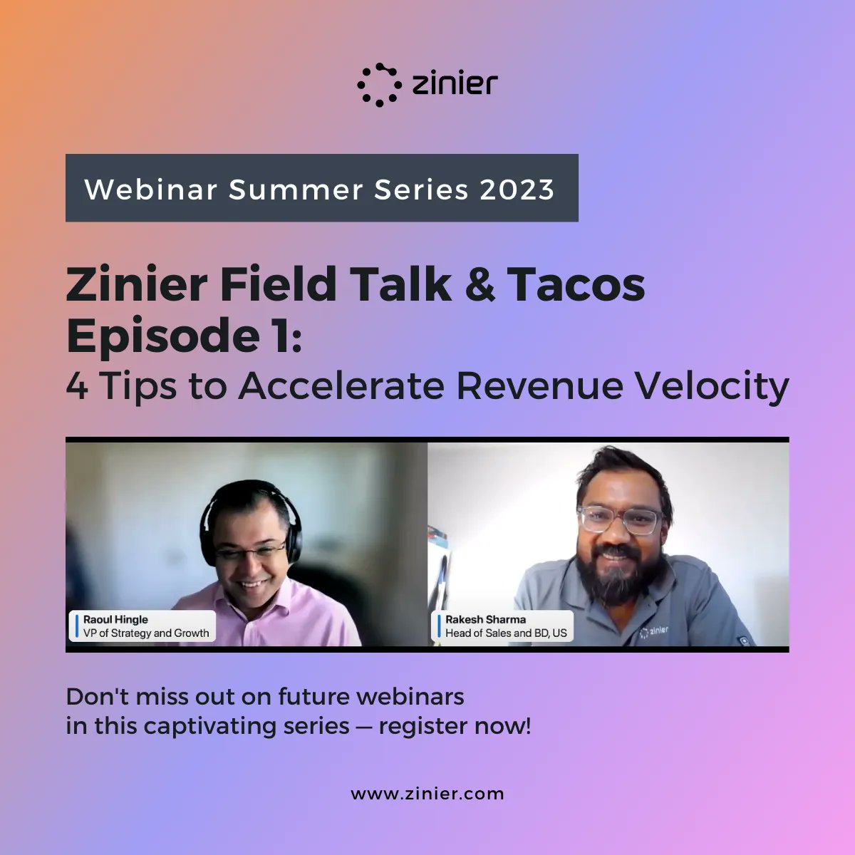zinier's tweet image. Exciting news! Zinier Field Talk &amp;amp; Tacos debuted on July 26th with experts Raoul Hingle &amp;amp; Rakesh Sharma discussing revenue boost &amp;amp; customer bonds. Discover 4 tips:

Elevate CX
Embrace Automation
Human Touch in Field
Optimize Delivery

Stay tuned! 
buff.ly/3DTurkE