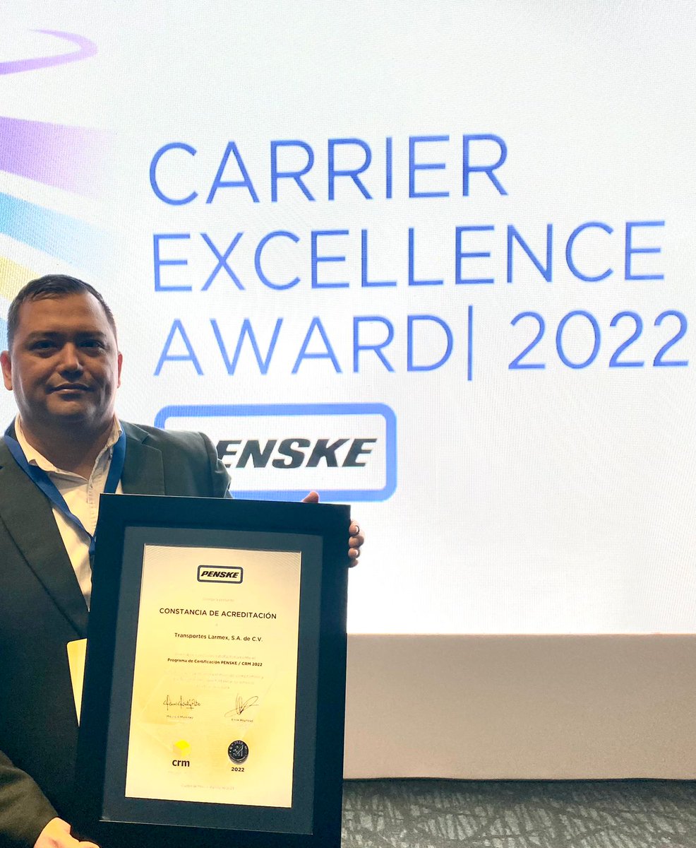 trayectoficial's tweet photo. En #TRAYECTO, estamos llenos de alegría por LARMEX y ALA, al recibir por parte de #PENSKE el reconocimiento para LARMEX, así como la renovación de las certificaciones #CRM para #ALA y #LARMEX.
Esto reafirma nuestro enfoque constante en la mejora del servicio de transporte. https://t.co/VLnXyuZ8kk