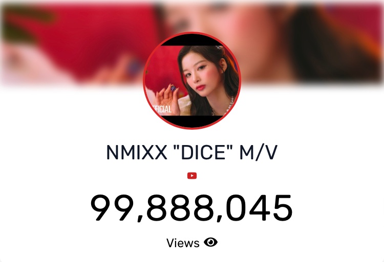 NMIXX_ST's tweet photo. [📈] Views Update

“Dice” by NMIXX now has 99.8M views on YouTube!👏

✅79th day result (10pm - 0am): +6620

Let’s stream harder tomorrow and aim 10k during the streaming party!🔥

▶️ https://t.co/0Pj7Ey2JtA

#NMIXX #엔믹스
#IStreamForNMIXX
#NMIXX_RollTo100 https://t.co/lRvB6vMxZg