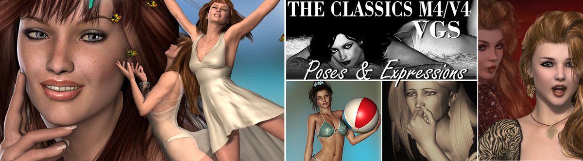 poserpro's tweet photo. VGS "The Classics M4-V4 Poses &amp; Expressions" at 50% off for all - 60% off for PRIME members
https://t.co/pp7xocMT76 https://t.co/B2O8SWVEKP