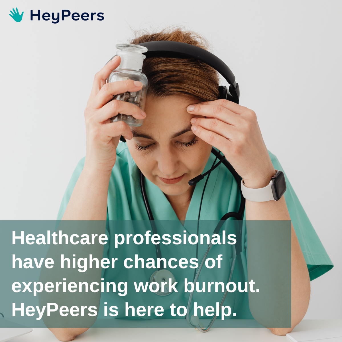 Job related burnout affects everyone. However, healthcare professionals have a higher likelihood of experiencing this problem. HeyPeers can help with this.

Learn more here - heypeers.com.

#burnout #healthcare #mentalhealth #heypeers