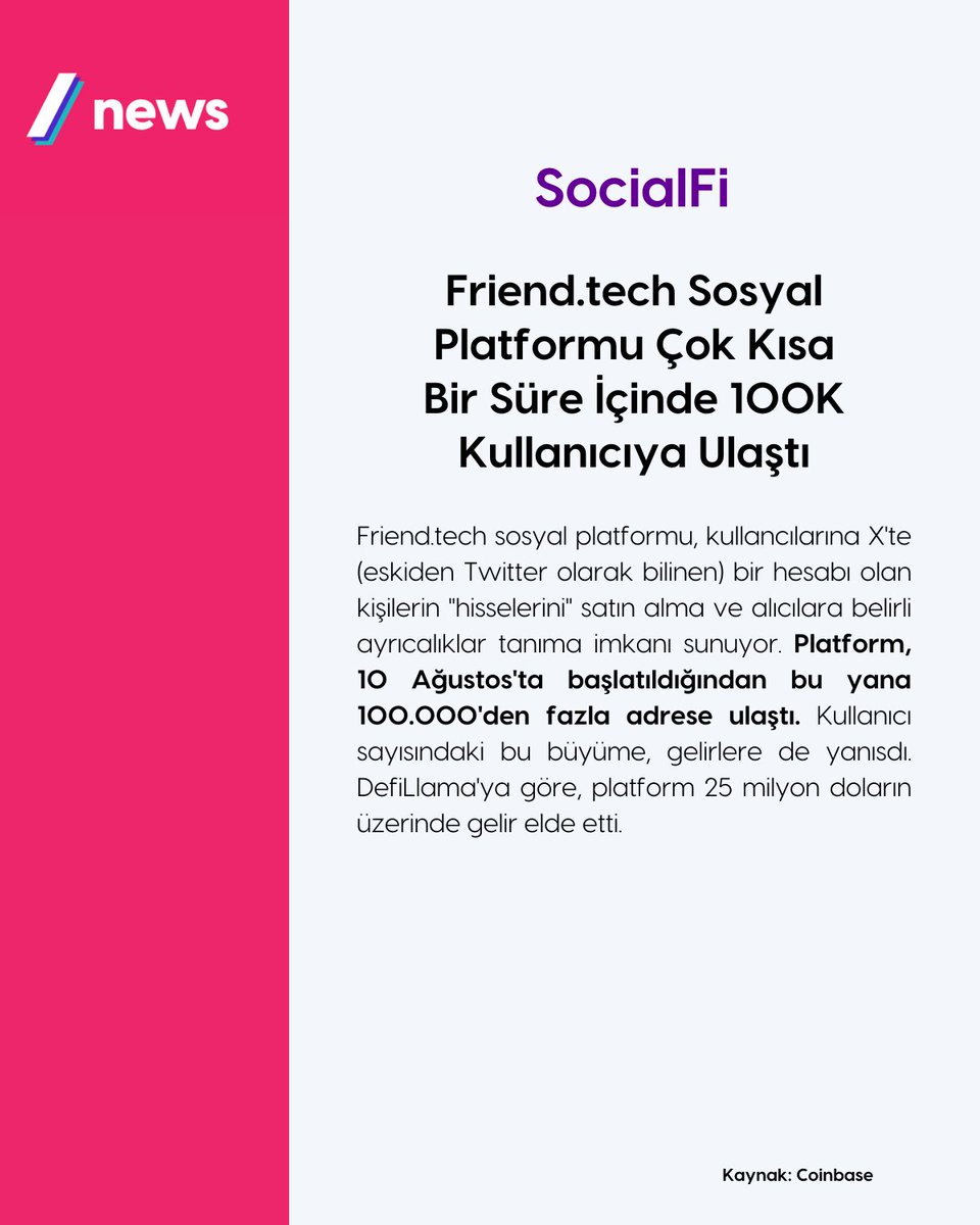 slashventure's tweet photo. Son günlerin popüler platformu @friendtech büyümeye devam ediyor! https://t.co/KawhOMlFJR