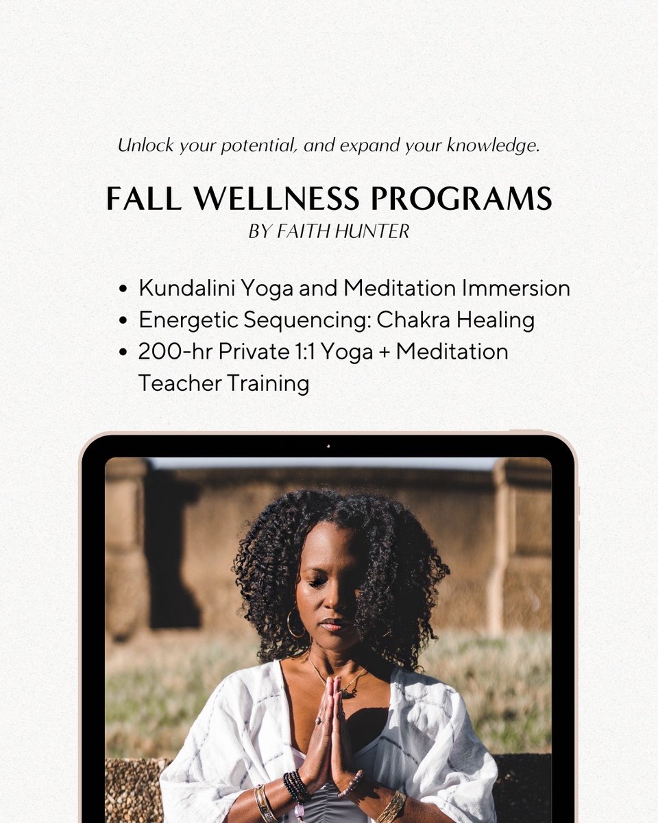 IAmFaithHunter's tweet photo. Are you committed to personal growth, well-being, and spiritual connection? Then my transformative wellness programs are tailor-made just for you!  https://t.co/mR1jdhH5sI

# #YogaTraining #yogateachertraining #KundaliniTraining #YogaTeacher #MeditationTraining https://t.co/cwaVpvYD6Z
