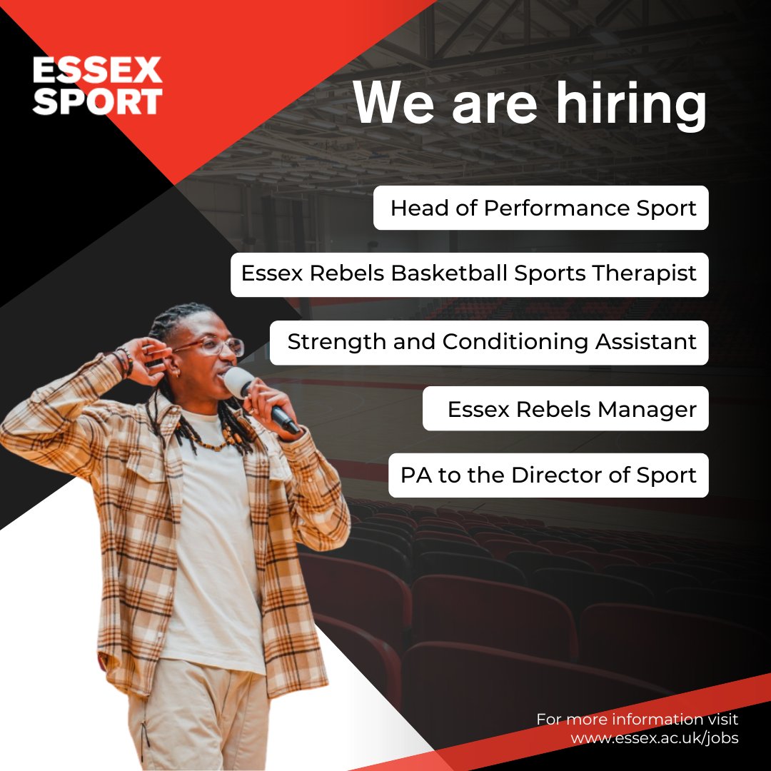 We have a range of exciting opportunities at Essex Sport and are hiring for a variety of new roles!
Click the link below to find out more information about each role, as well as how to apply 👇

linktr.ee/essexsport

#EssexSport #universityofessex #uniofessex #vacancies