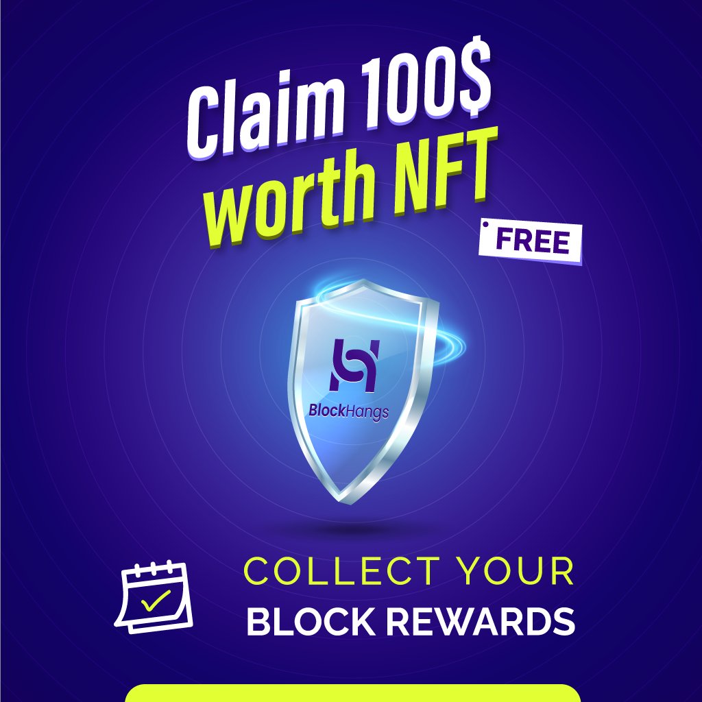 blockhangs's tweet photo. Make sure you don't miss out on your daily block rewards!

Collect 30 block rewards and get your hands on a free $100 membership NFT. This is an exciting opportunity you won't want to let slip by.

Don't hesitate to grab your free NFT – the offer is only available for a limited time
