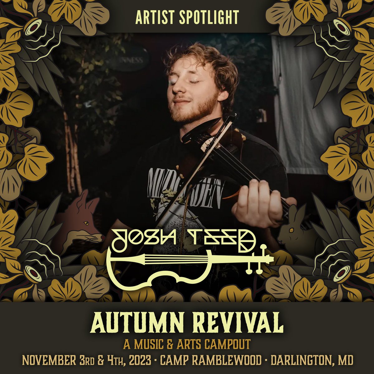 🎶ARTIST SPOTLIGHT🎶
Catch Josh Teed Friday night at 1:30 AM in The Barn for a special 90-minute set 
🍁
#event #autumnrevival #campramblewood #camping #festival