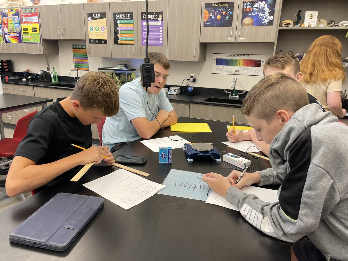 DCWest 8th graders are busy brushing up on measurement skills they will need to know for this year in science!  <a href="/DCWestFalcons/">DCWest Falcons</a> #YouMatter