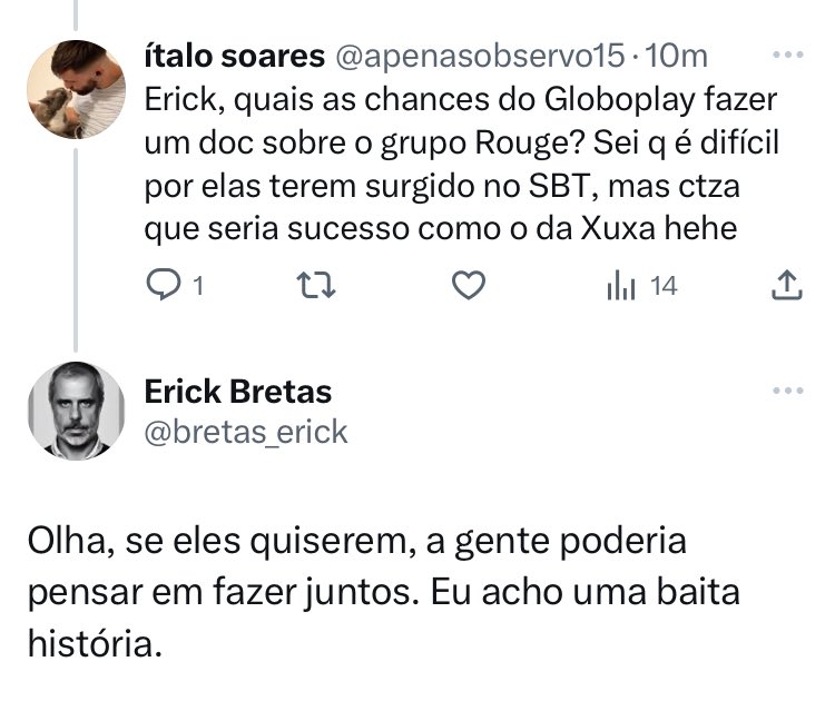 apenasobservo15's tweet photo. SOCORRO, ALGUÉM FAZ ACONTECER!! 😍😍😍
O chefão do Globoplay sobre produzir um documentário do Rouge https://t.co/onNTlNFqkw