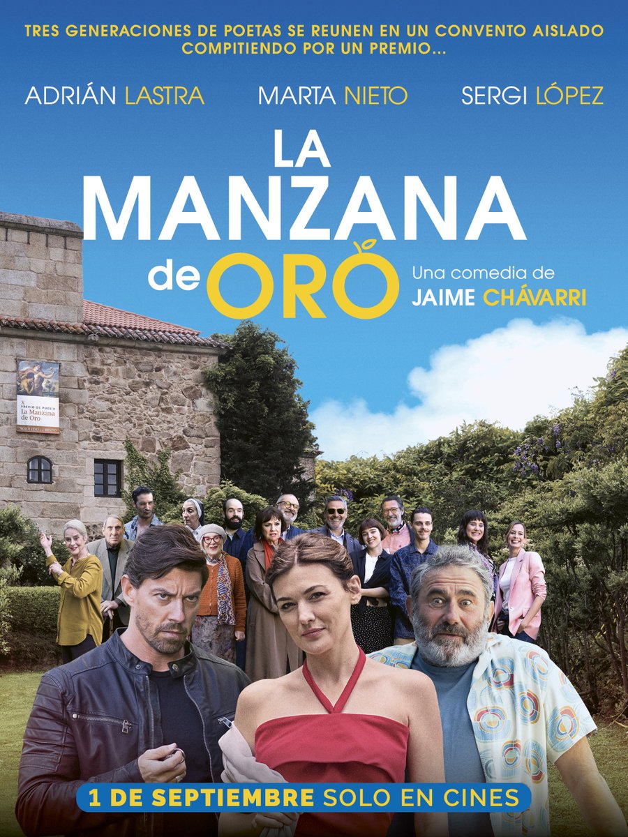 A partir del 1 de septiembre llega a los cines “LA MANZANA DE ORO”, comedia dirigida por Jaime Chávarri y protagonizada por Sergi López y Marta Nieto junto a Adrián Lastra. ¡Estreno en cines 1 de septiembre! #LaManzanaDeOro
