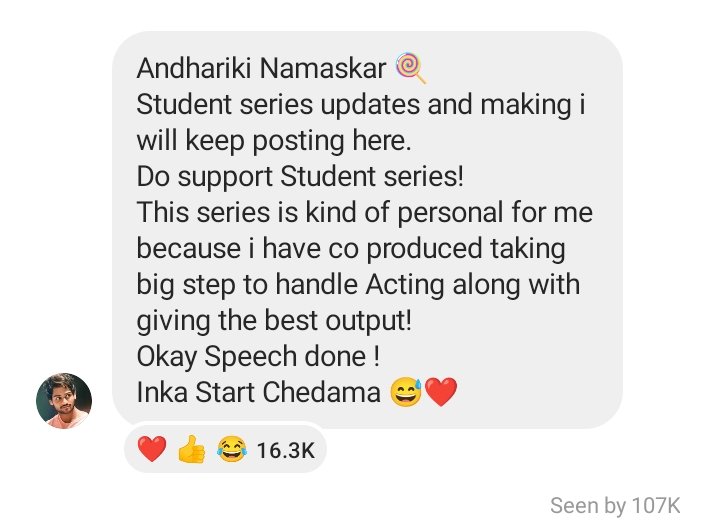 Janasenani45's tweet photo. #Shannu
#StudentWebseries
#ShanmukhJaswanth

 We are eagerly waiting for your update shannu anna ❤️🥺 we will wait ...Konchem fast ga release ithe bagundu 😊 https://t.co/0oxBQquFLp