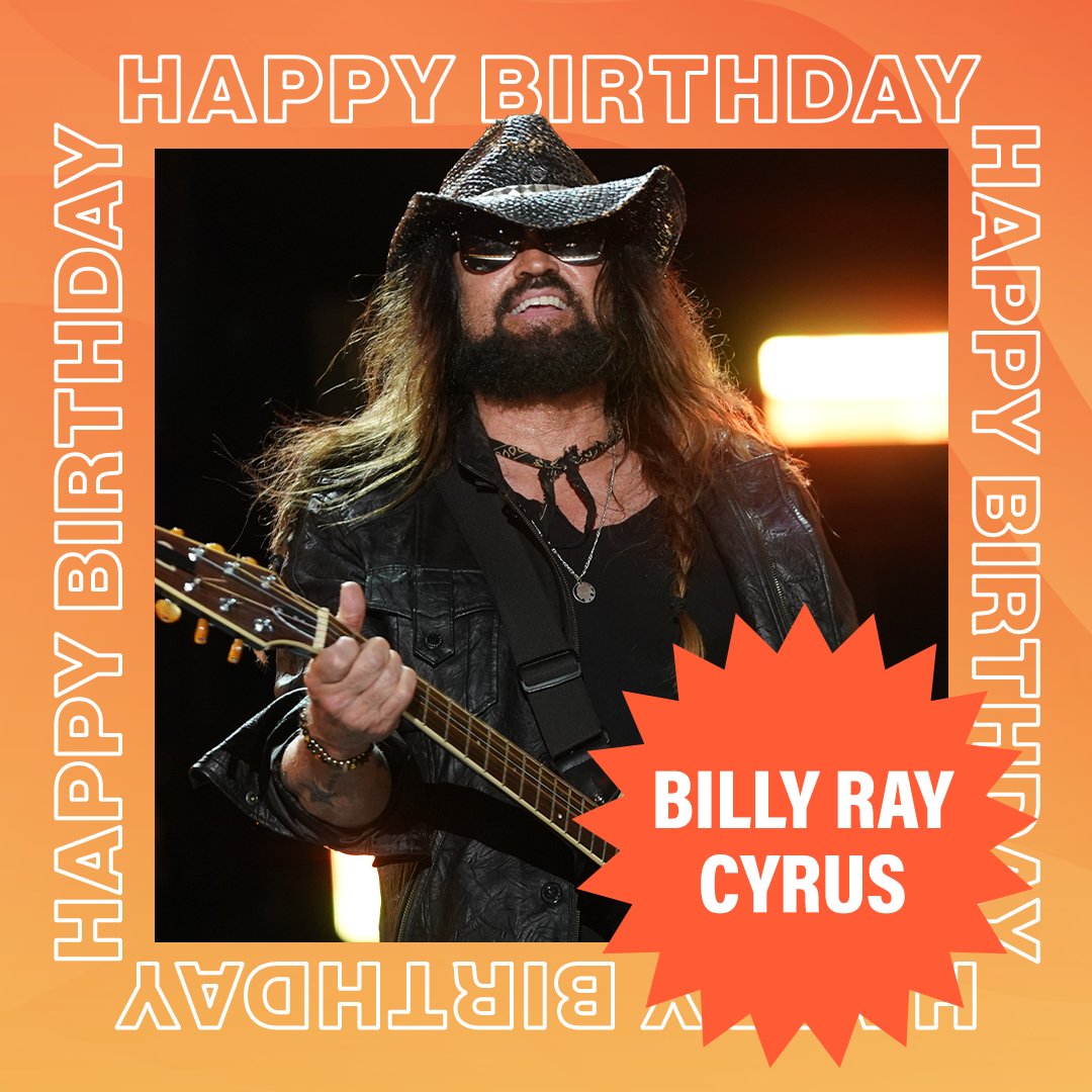 We are wishing a HUGE happy birthday to @BillyRayCyrus from the bottom of our achy breaky hearts! 😉❤️ Drop some birthday wishes below and listen to his biggest hits here: CMAStream.lnk.to/BillyRayCyrus