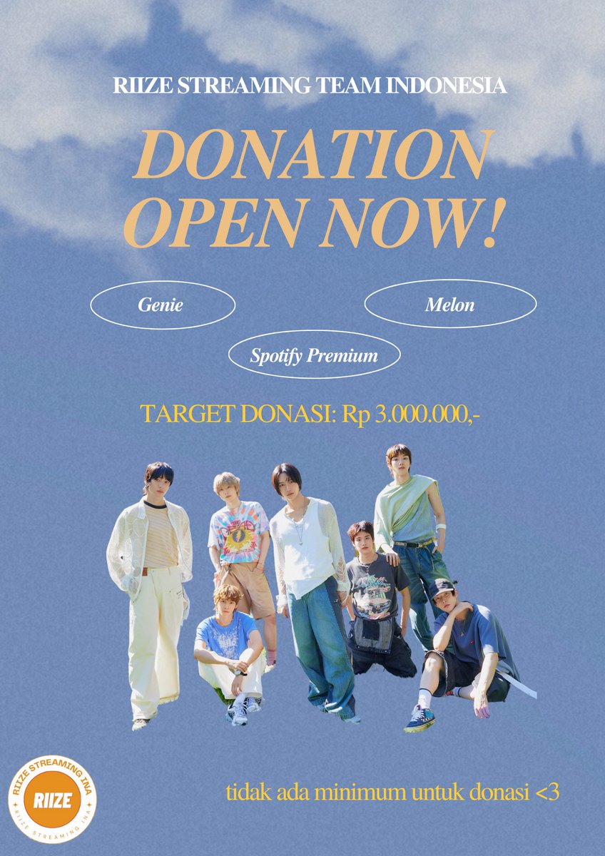 RIIZEstream_INA's tweet image. [DEBUT DONATION PROJECT] 

To support RIIZE DEBUT, we opened a donation project. This donation will be used for Digital Streaming of RIIZE song on Genie,melon and spotify.

Goals: Rp 3.000.000

Details⬇️
🔗 bit.ly/RIIZEdebutdona…

#RIIZE #라이즈 @RIIZE_official 🧡