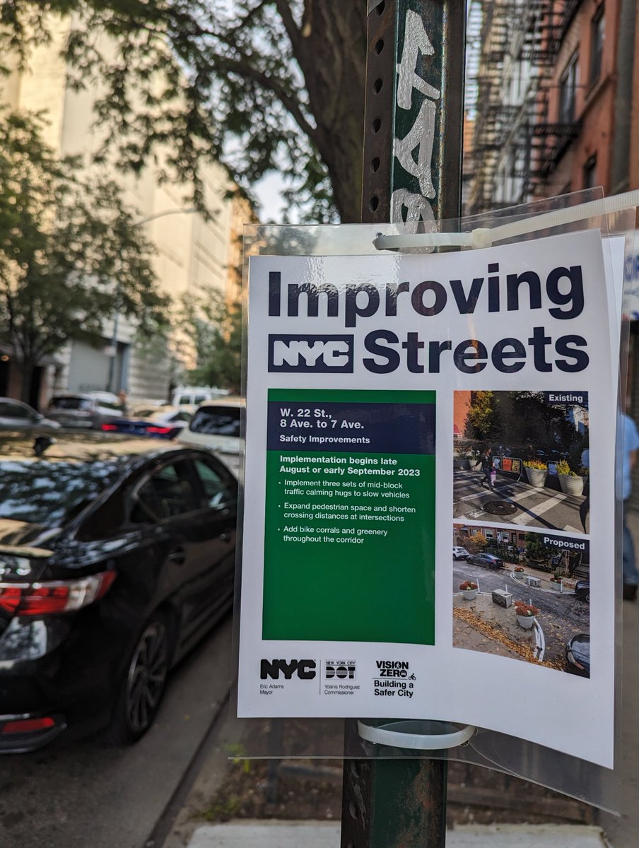 Traffic calming, bike corrals, greening! <a href="/NYC_DOT/">NYC DOT</a> will be improving W. 22nd (7th/8th) following a CCCE co-led community visioning workshop and report. Thanks to all the partners and collaborators!! <a href="/bikeloveny/">@bikeloveny@bikeloveny.bsky.social</a> <a href="/chekpeds/">CHEKPEDS</a> <a href="/ManhattanBoard4/">Community Board 4</a>