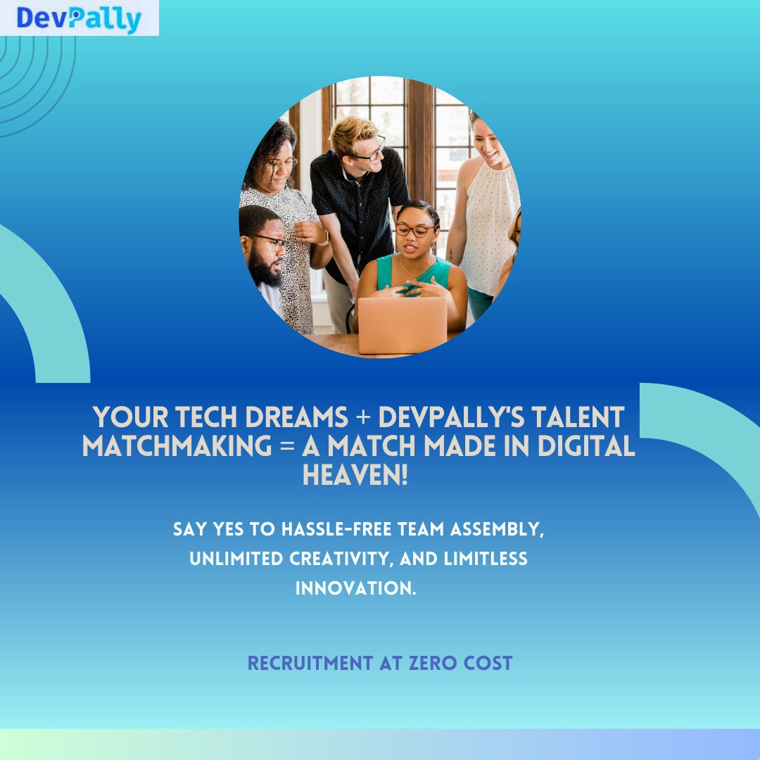 DevPally_'s tweet image. Innovation is fueled by collaboration, and Devpally is your ticket to a collaborative tech utopia! 

 Join forces with skilled professionals who are as passionate about your idea as you are. 

Together, we create tech wonders! 
 #TechUtopia #DevpallyMagic 
#Techteams