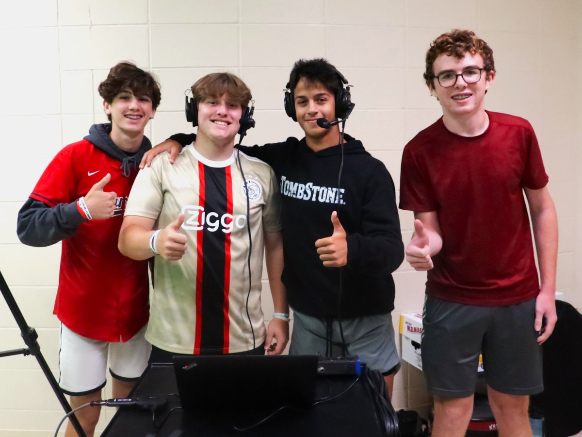KHSBomberMedia's tweet photo. First sports broadcasting club meeting of the year today!

Thanks to a donation from the @KABoosters, we have a new camera, new headsets, and other new gear that will improve our broadcasts.

We will be calling boys and girls soccer this fall. Stay tuned for our schedule. https://t.co/vLkMQqMXVs