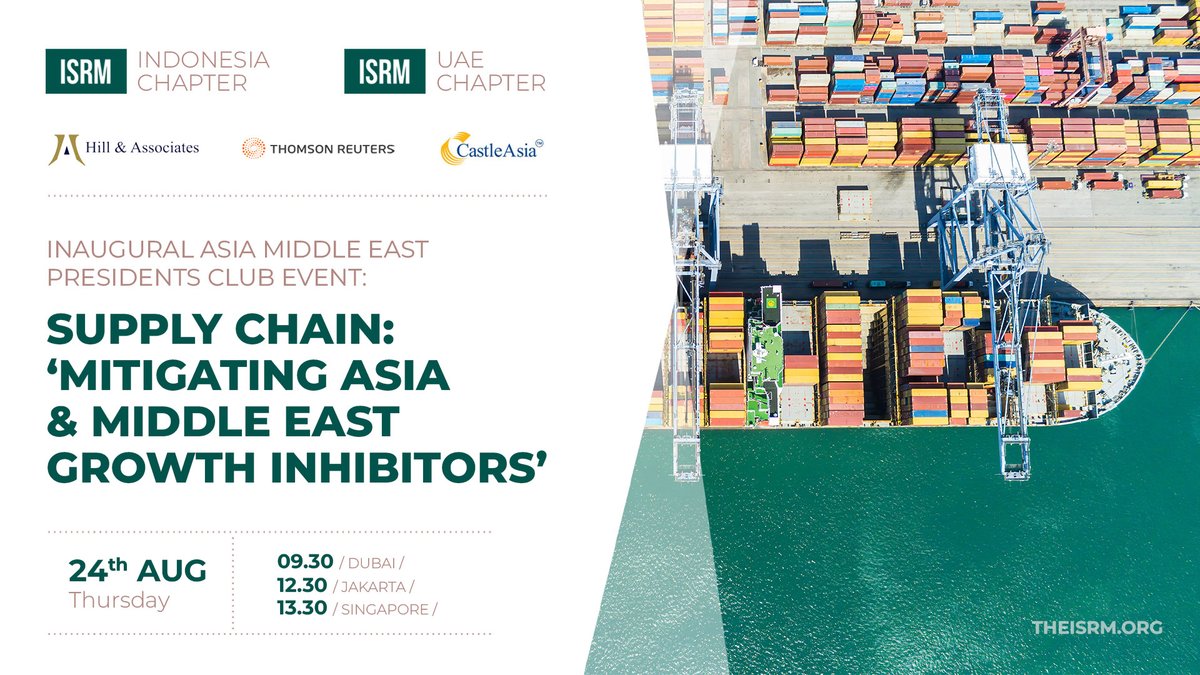 There is still time to register for the ISRM Indonesia &amp; UAE Chapters' joint President Club event, organized in collaboration with Thomson Reuters and CastleAsia!

Read more and register on time: lnkd.in/ddyW5Vsh