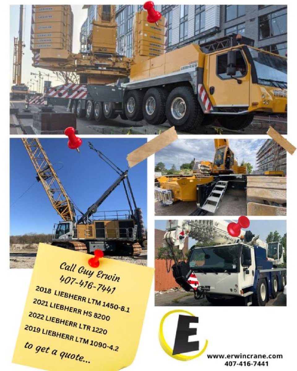 TheCraneClub's tweet photo. One way to start your week with planning on closing deals with Erwin Crane💥✍These and more from extensive list of available cranes on their website https://t.co/p7pIiO601D and on their page on https://t.co/I4wgg0oBYw
Get your deal with a seller you can trust. https://t.co/W6dSAz9EJ3
