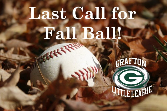 GraftonLL's tweet photo. The start of the 2023 fall season is getting close. 

If you plan to sign up your child, please do so ASAP to ensure a spot on one of our teams. 

You can use the link below to register for the fall season.

https://t.co/49B26Ol3bV https://t.co/Z1wW4823rg