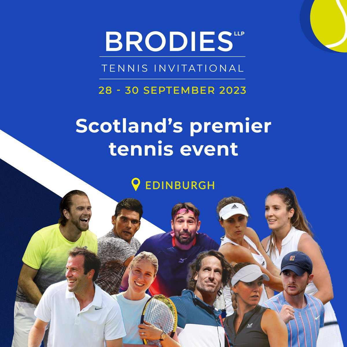 Edinburgh, are you ready? 💥 This year's Brodies Tennis Invitational star-studded line up is complete 🎾

There's still time to get your tickets: brodi.es/2HhO7iU #BTI23 #Tennis #TennisNews