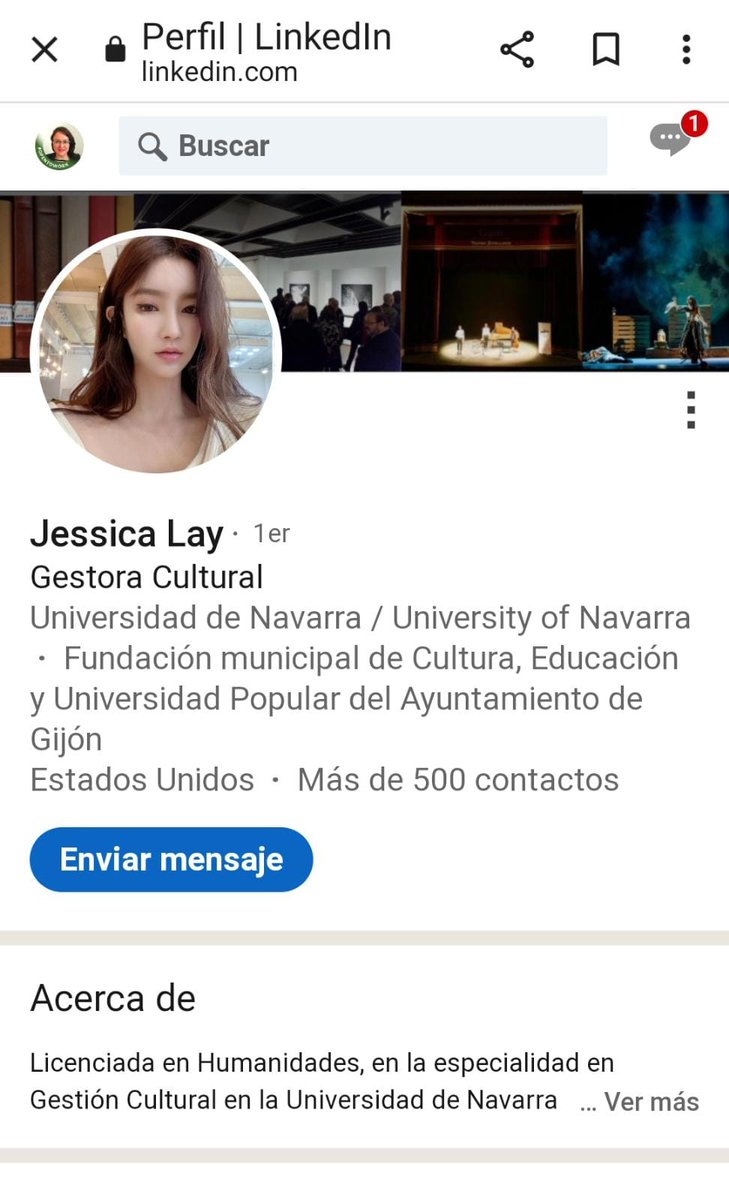 polacanteli's tweet photo. Me han hackeado el perfil de Linkedin y ahora soy una gestora cultural estadounidense llamada Jessica Lay https://t.co/A7y51TFfVD