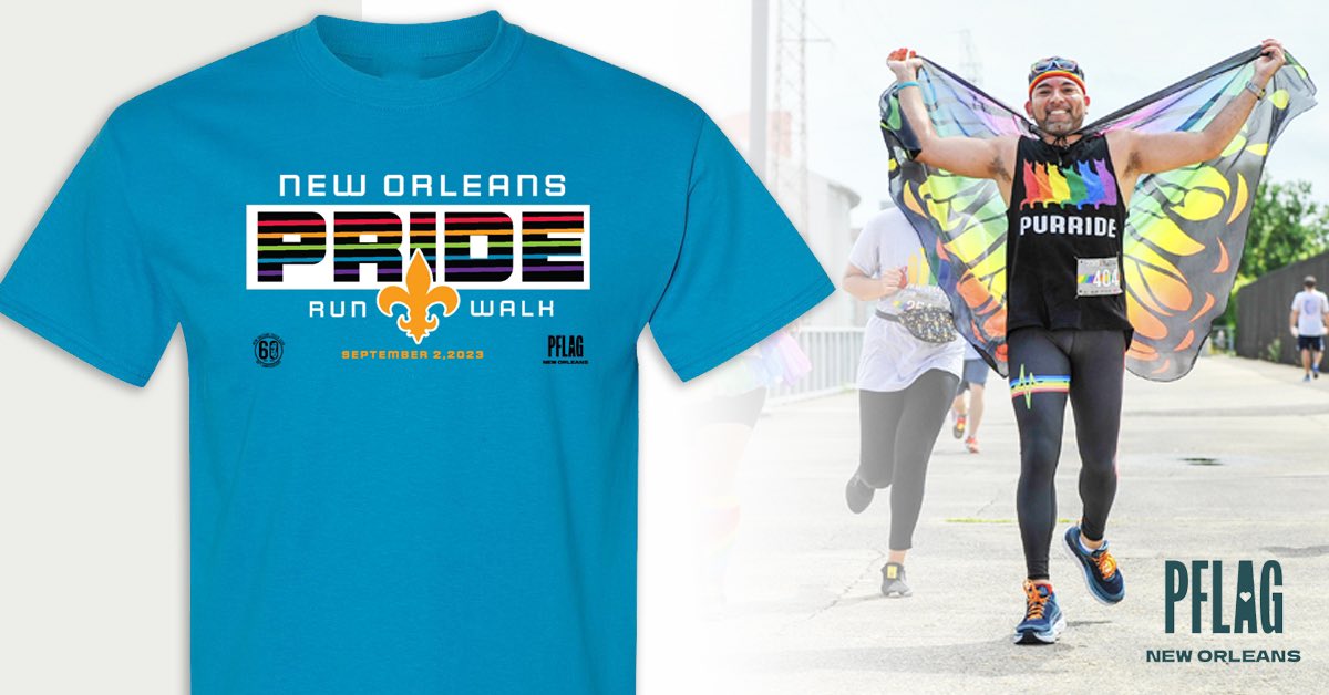 runNOTC's tweet image. Sign up NOW for the New Orleans Pride Run &amp;amp; Walk on September 2nd, benefiting PFLAG New Orleans Scholarships! 🏳️‍🌈🏳️‍🌈🏳️‍🌈

Participants receive this year's shirt, a commemorative finisher medal / magnet, and more! runsignup.com/nolapriderun #runNOLA