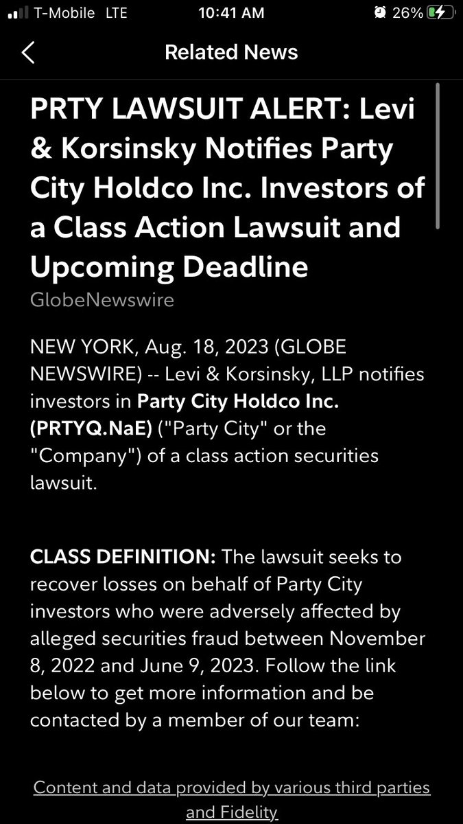 TeuHunden's tweet photo. #PartyQ Anybody heard about this? 

Lawsuit against PartyQ for securities fraud? https://t.co/jquWNPBPU8