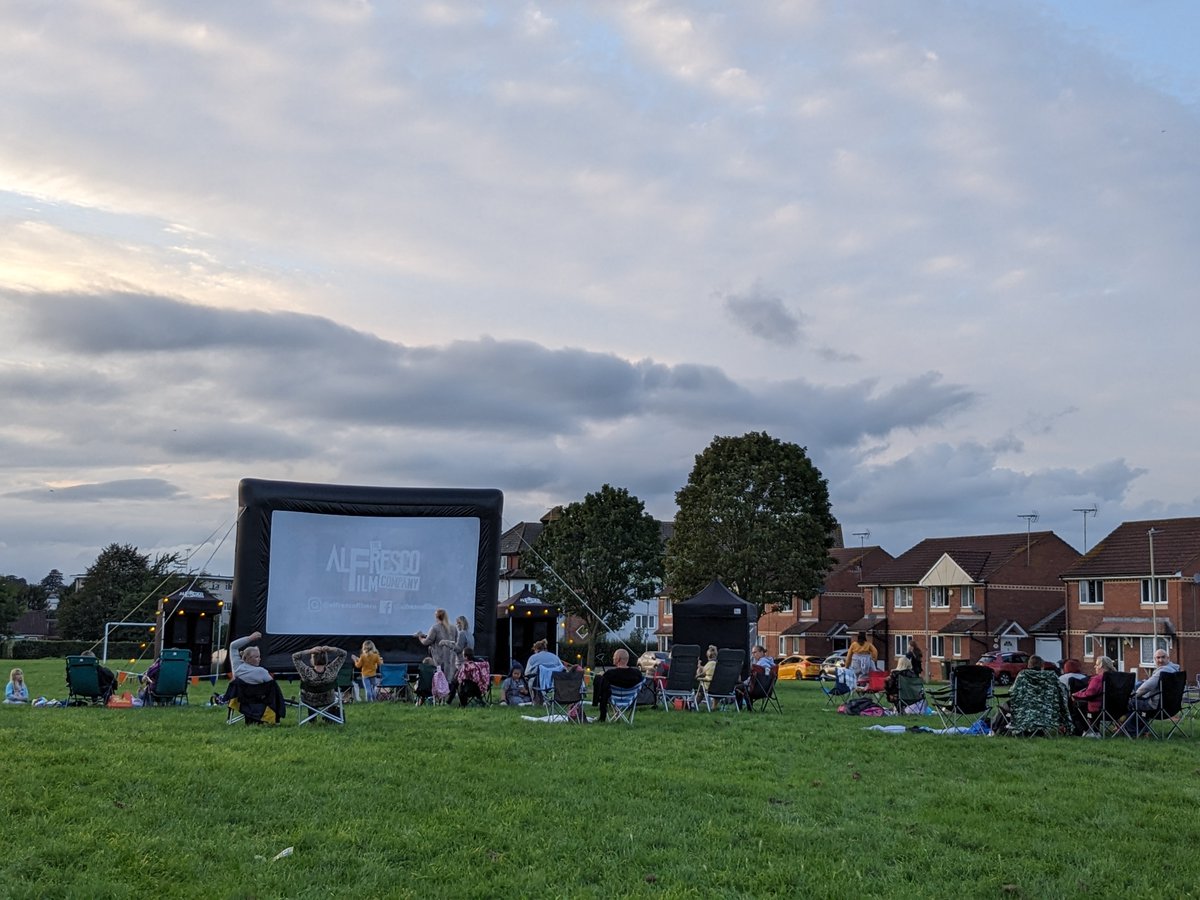 Wow! Over 200 people came to our open air cinema last night in #Podsmead, we loved seeing so many people and hope everyone enjoyed it!  (Note: this photo was taken much earlier!)
#Gloucester #Gloucestershire #summer #holidays #thingstodo #community