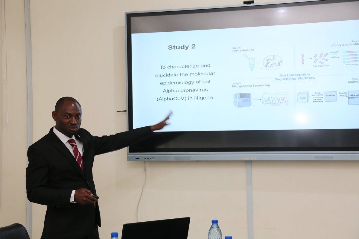 acegid_igh's tweet photo. ���🎉🎉
We congratulate Dr Uwem George @UwemGeorge for successfully defending his PhD in Molecular Biology and Genomics (Infectious Diseases) today.

Through his research, Dr George detected &amp; characterized #coronaviruses in bats living in close proximity to humans across Nigeria. https://t.co/Xhk8qvxcT9