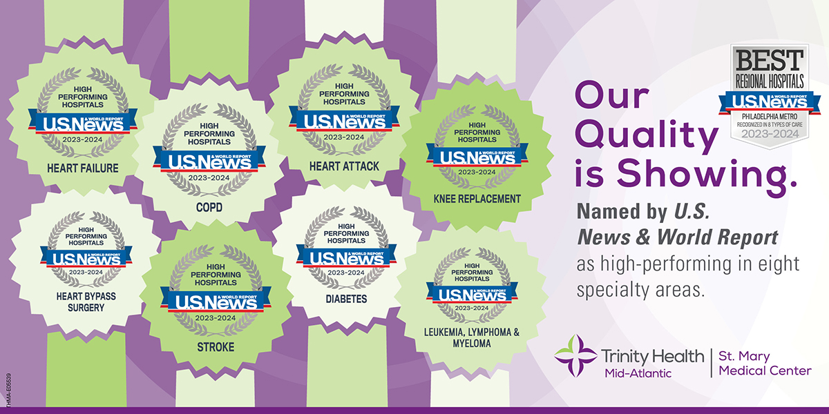 We are excited to announce that St. Mary Medical Center has been recognized by U.S. News and World Report as ‘High Performing’ in eight specialty areas for 2023-2024. #BestHospitals  
trinityhealthma.org/news/u.s-news-…