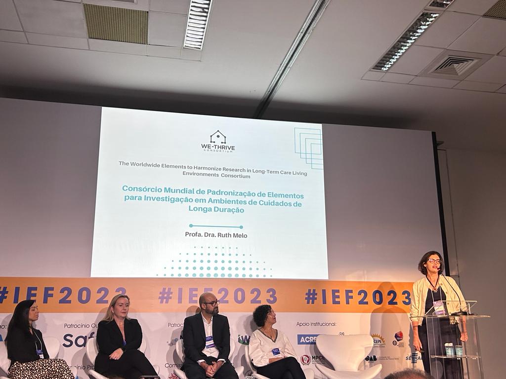 Presentation by WE-THRIVE's Dr. Ruth Caldeira de Melo @ruth_melo from Universidade de São Paulo speaking at #IEF2023 about #WETHRIVE. The WE-THRIVE Consortium is led by @LeporeMJ Kirsten Corrazzini #LTC