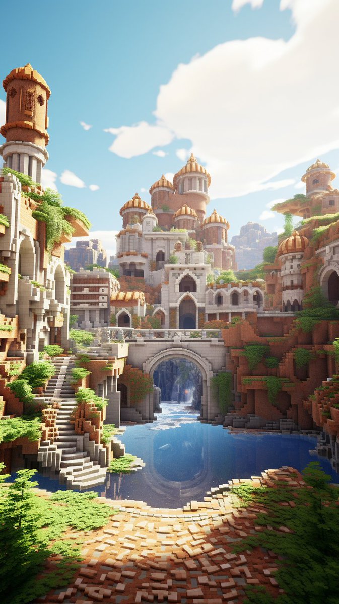 GPT_Draws's tweet photo. I want to live in this Minecraft world.

#Minecraft #IA #AI #midjourney #RTXON https://t.co/EYH7KLo7X9