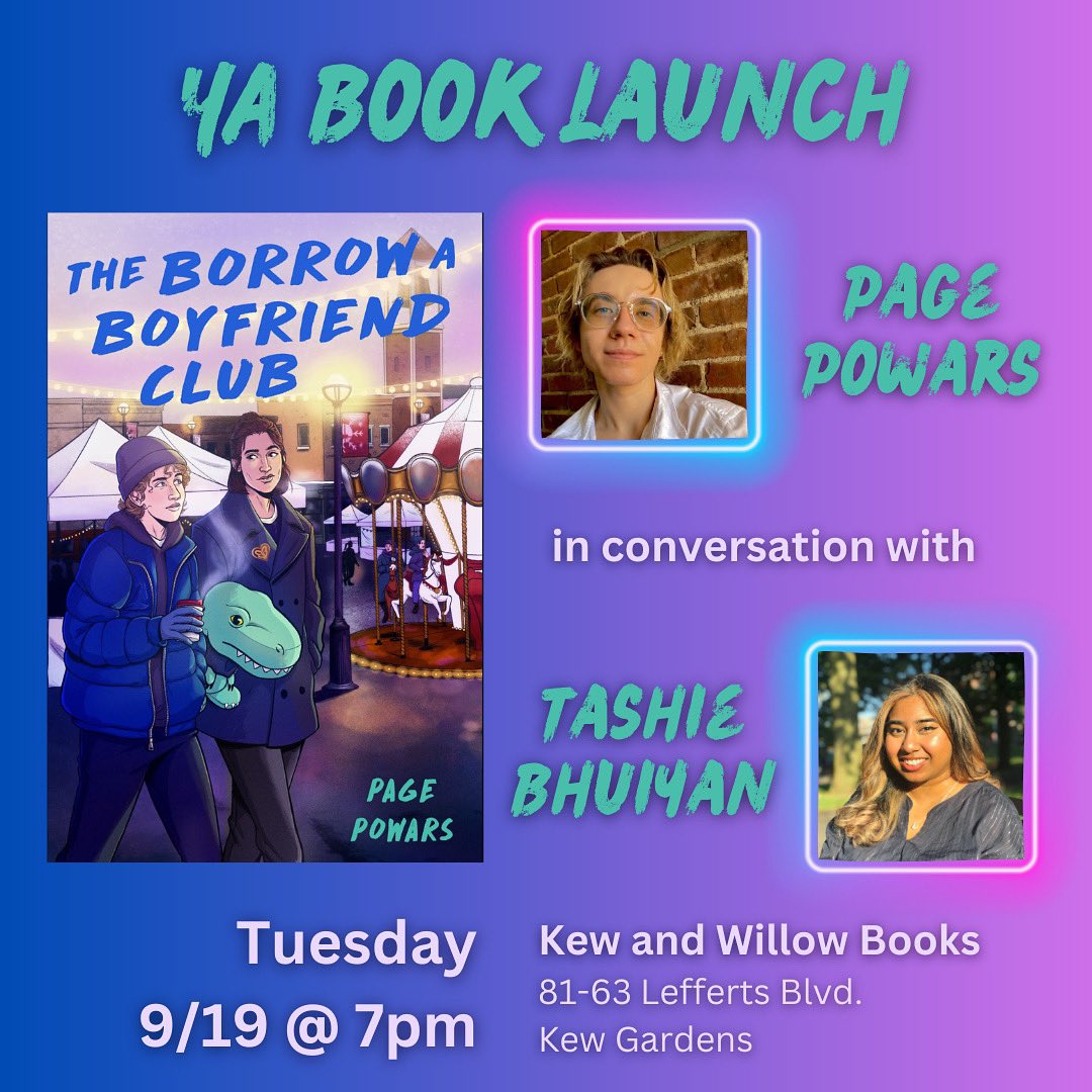 Page Powars (@pagepowars) on Twitter photo NYC! ๐จ 4 years ago, <a href="/tashiebhuiyan/">Tashie Bhuiyan</a> and i met through a mentorship program. now, we're doing an EVENT TOGETHER on sept. 19 (bc we're obsessed with everyone in NYC) ๐ฅฒ
FREE but rsvp with the lovely <a href="/kewandwillow/">Kew & Willow Books</a> below! NYC! ๐จ 4 years ago, <a href="/tashiebhuiyan/">Tashie Bhuiyan</a> and i met through a mentorship program. now, we're doing an EVENT TOGETHER on sept. 19 (bc we're obsessed with everyone in NYC) ๐ฅฒ
FREE but rsvp with the lovely <a href="/kewandwillow/">Kew & Willow Books</a> below!