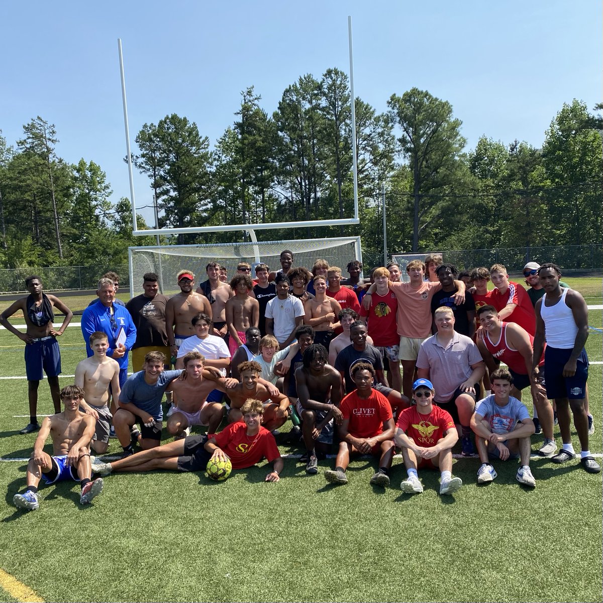 The football team had a surprise guest speaker this week when NBA Champion, @_MDiakite ‘15, stopped by to offer some advice for our athletes. He also started off the football camp mini-olympic Penalty Kick Competition - which he made of course!