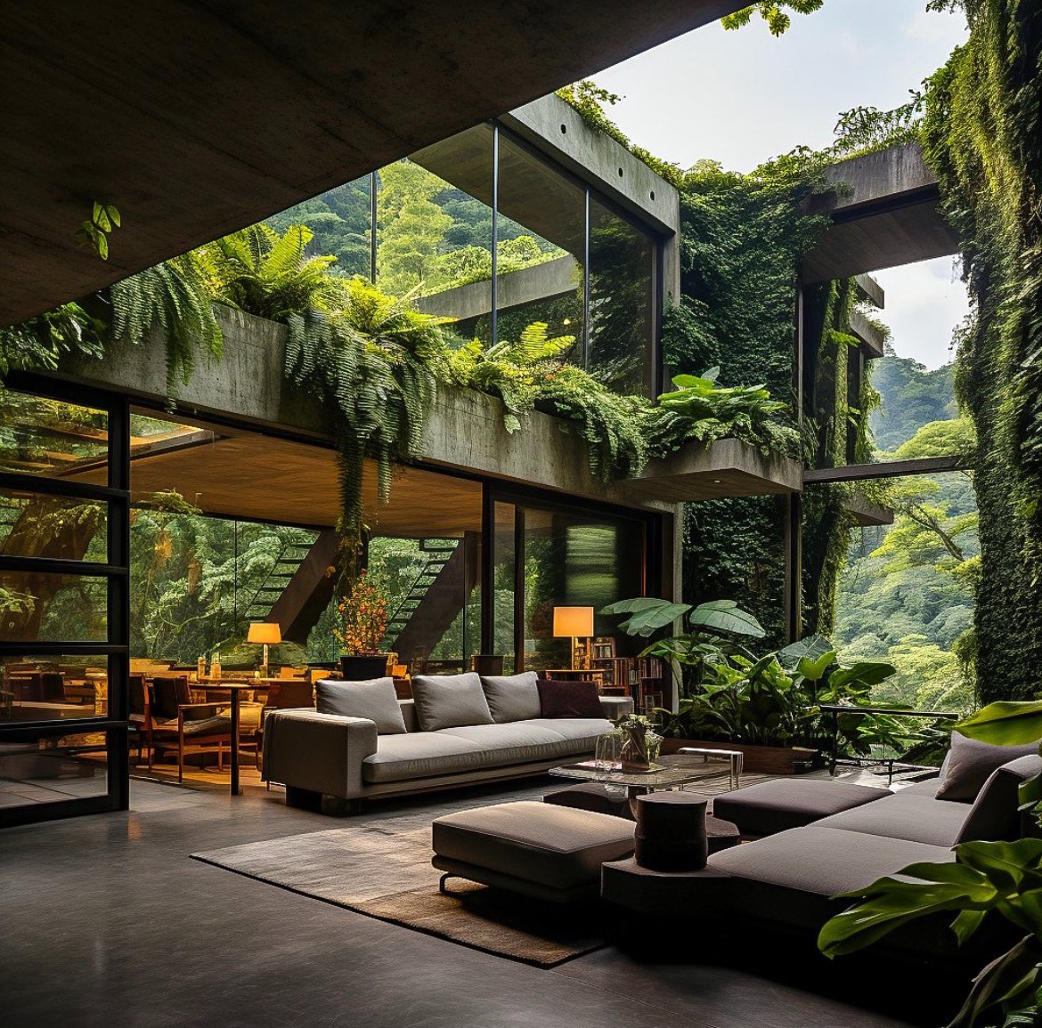 HOUSEPORN___'s tweet image. Green living room.