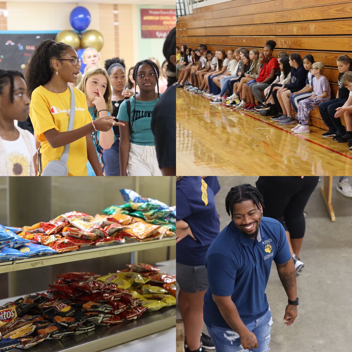 wbmbruins's tweet photo. Today We welcomed rising 6th Graders and New to Bruin Country 7th and 8th Graders! Bruins had the opportunity to learn about electives, practice opening lockers, talk to current students, and much more! We loved meeting so many new Bruins! #ForgingThePATH #BruinStrong https://t.co/ySyLbBxNfE
