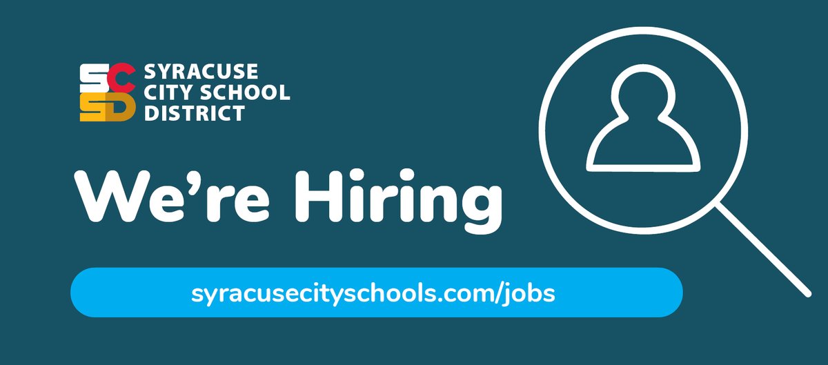 We're currently seeking teaching assistants, sub teaching assistants, bus attendants, sentries, custodial workers, health aides, food service workers, and substitute teaching assistants to join our SCSD team!

Join our upcoming job fair on Wednesday, 8/30 from 4:00 - 6:00 PM.
