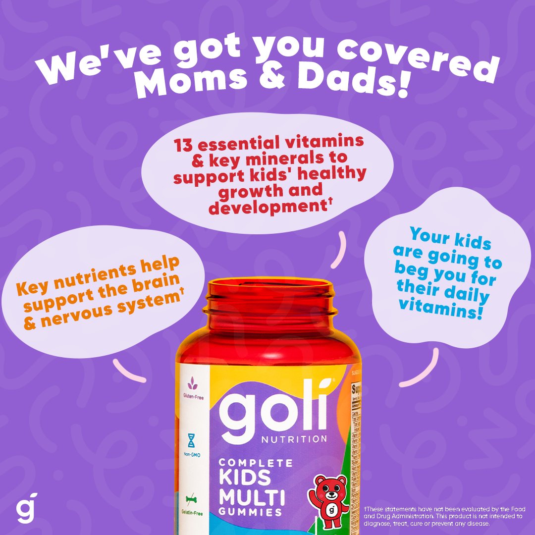 GoliNutrition's tweet photo. It's back to school time! 🍎📚

School supply shopping isn't complete without Goli's Complete Kids Multi Gummies with ALL 13 essential vitamins and nutrients 💪🏻 https://t.co/CLhJtubDxS