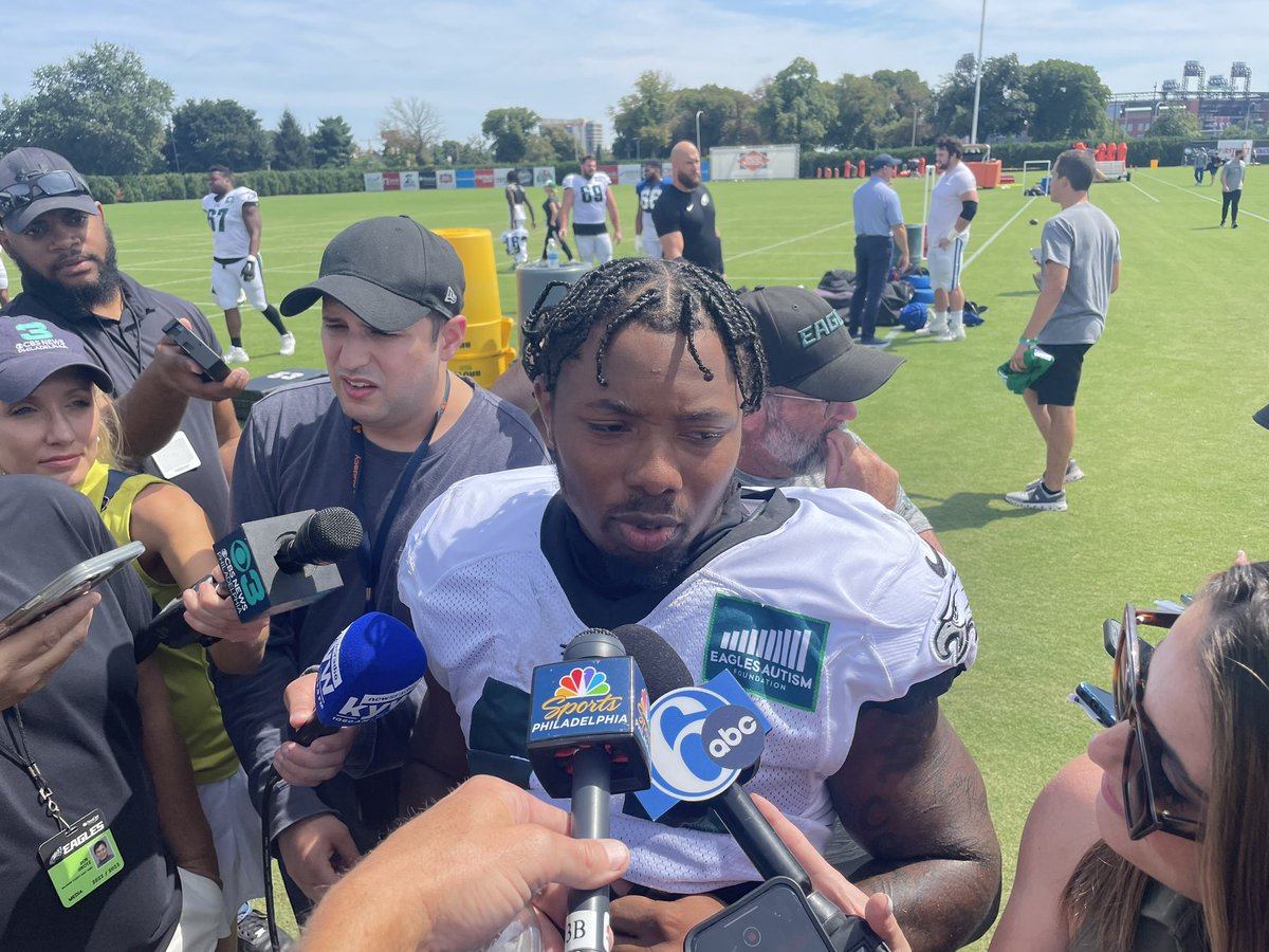 Kenny Gainwell says Eagles whooped the Colts a**. He says they’re not gonna let anyone come into their house. Kenny got hit a few times after the play and Jason Kelce went after the Colts &amp; that started the bench is clearing pushing and shoving. Kenny says this team is connected.