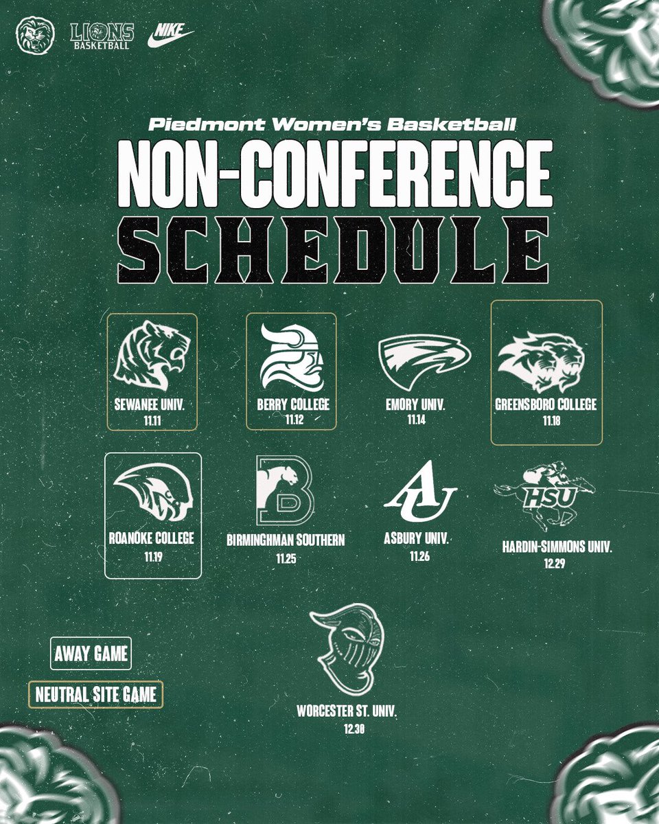 PiedmontWBB's tweet photo. Our 2023-24 Non-Conference Schedule has been set! 

📆: https://t.co/CdJ8JThNrE

#WhyNotUs | #OneRoar https://t.co/JFDChAKt33