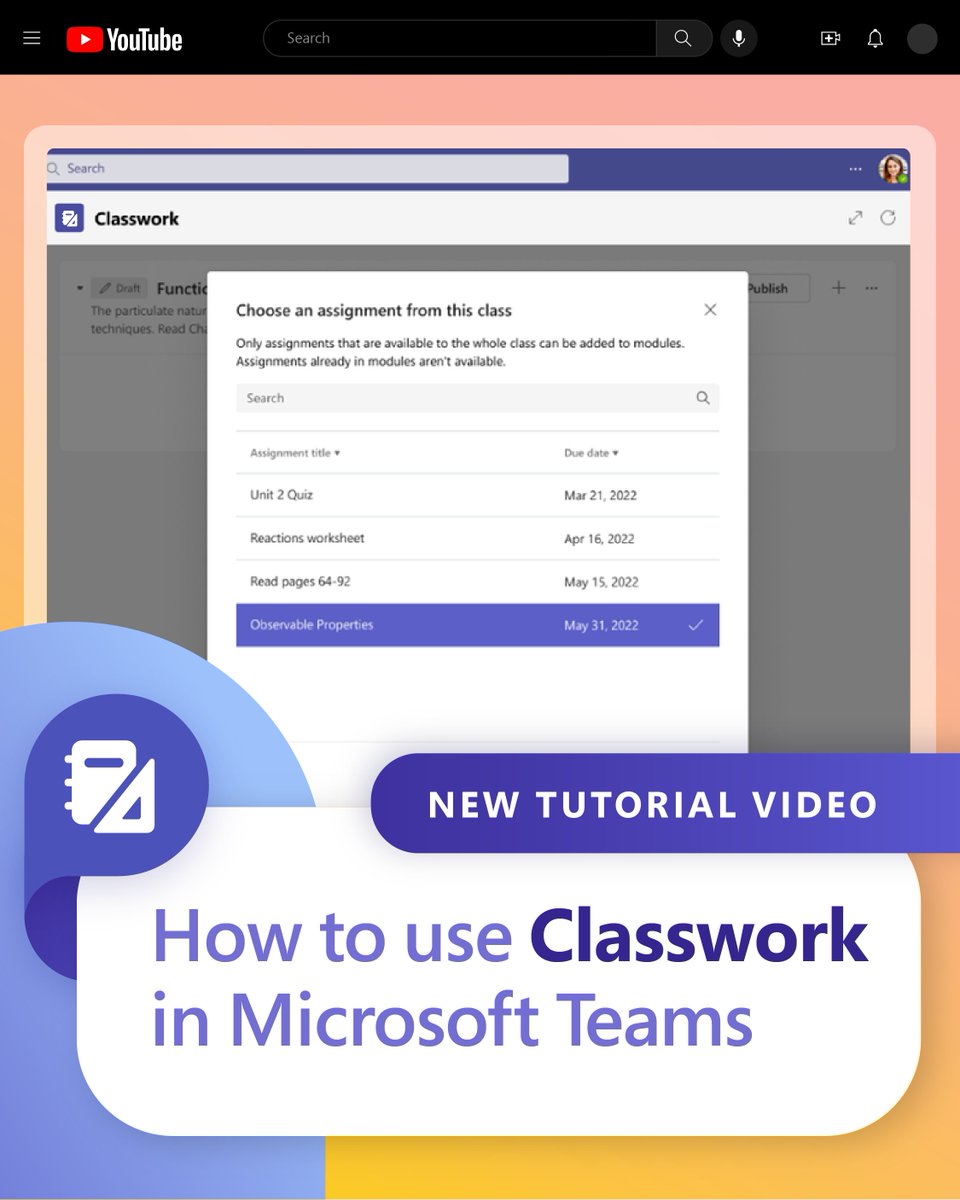 🎉 New tutorial from @mtholfsen and #MicrosoftEDU! Learn how to make Classwork in #MicrosoftTeams your one-stop shop for organizing resources, assignments, and more. msft.it/60129uVGM #MIEExpert