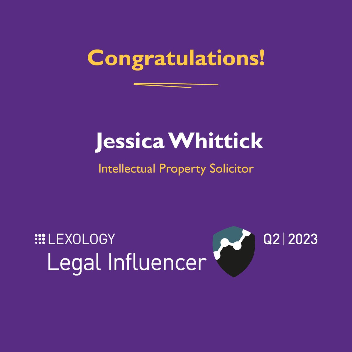 TozersLaw's tweet image. 🎉Jessica Whittick, a Solicitor in the Litigation &amp;amp; Employment Team, has been #recognised as a Legal Influencer by @Lexology!
Congratulations to Jessica on being acknowledged for her intellectual property insights!👏
tozers.co.uk/people/jessica… 
#Congratulations #Influencer #Legal